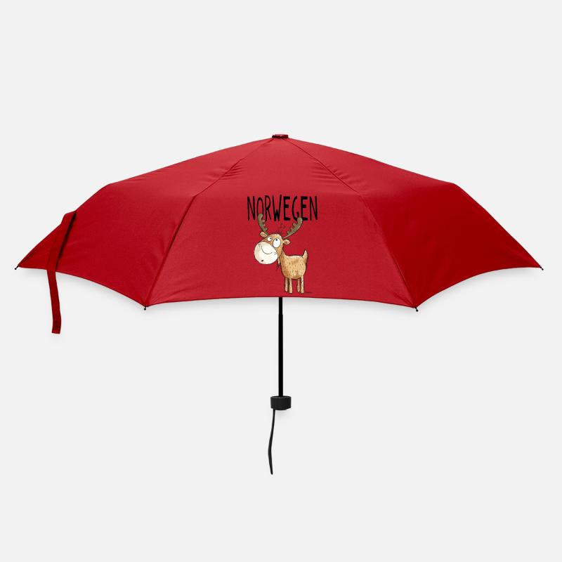 Elch aus Norwegen - Elche - Hirsch - Geschenk - Regenschirm (klein) - Rot