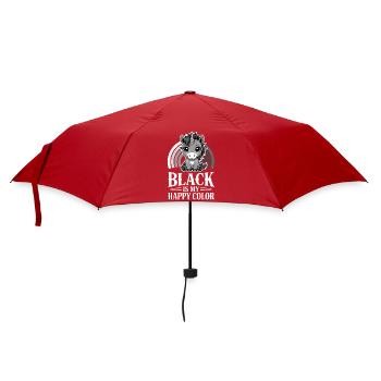 Einhorn-Regenbogen: Schwarz ist meine fröhliche Farbe - Regenschirm (klein) - Rot - Vorne