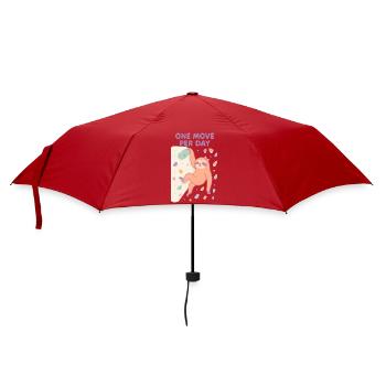 Faultier Bouldern: One Move Per Day Design - Regenschirm (klein) - Rot - Vorne