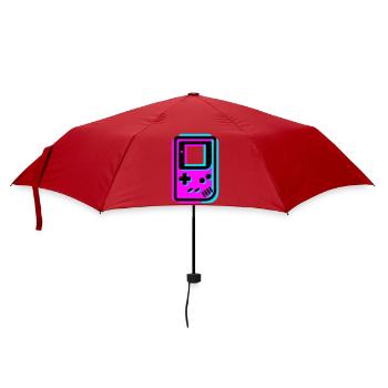 Retro Handheld Konsole Glitch - Regenschirm (klein) - Rot - Vorne