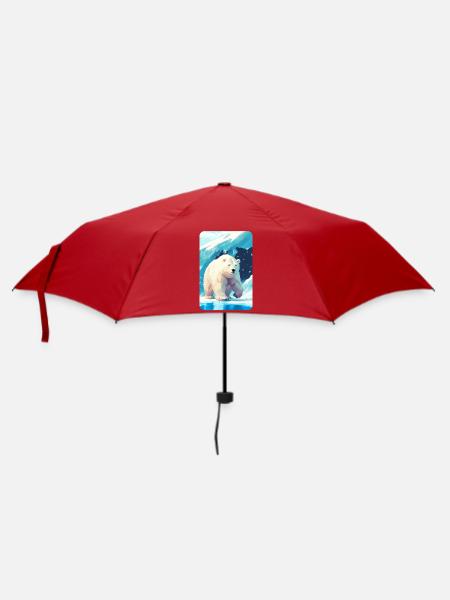 Polarbär im ewigen Eis - Regenschirm (klein) - Rot