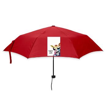 Nice Ass – Funny Donkey Poster with Humor - Umbrella (small) - red - Front