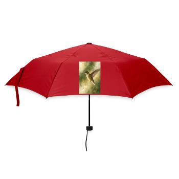 Kolibri im grünen Licht - Regenschirm (klein) - Rot - Vorne