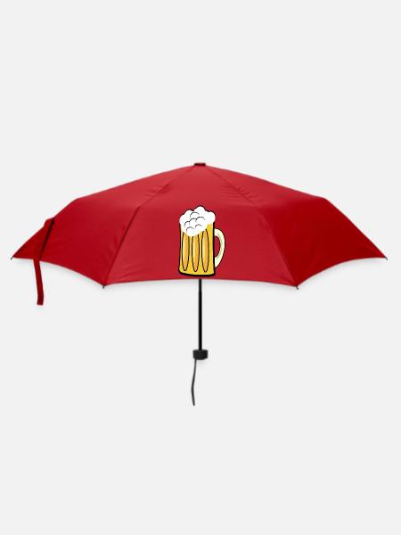 Bierkrug mit Schaum - Regenschirm (klein) - Rot