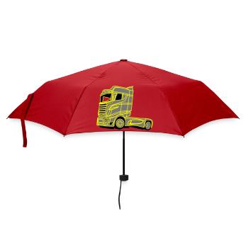 LKW Brummi - Regenschirm (klein) - Rot - Vorne