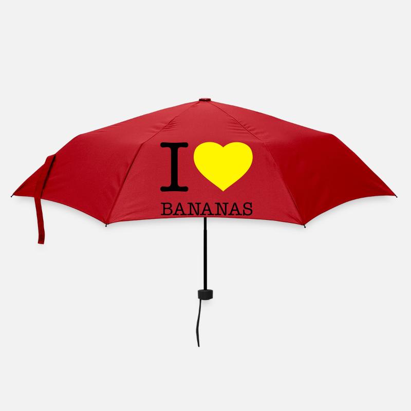 I LOVE BANANAS Banane - Regenschirm (klein) - Rot