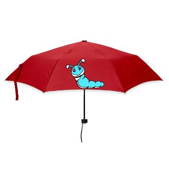 Raupe süß lieb kleine lächelt freundlich glücklich - Regenschirm (klein) - Rot - Vorne