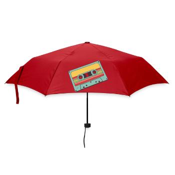 Retro Pastel Cassette - Umbrella (small) - red - Front