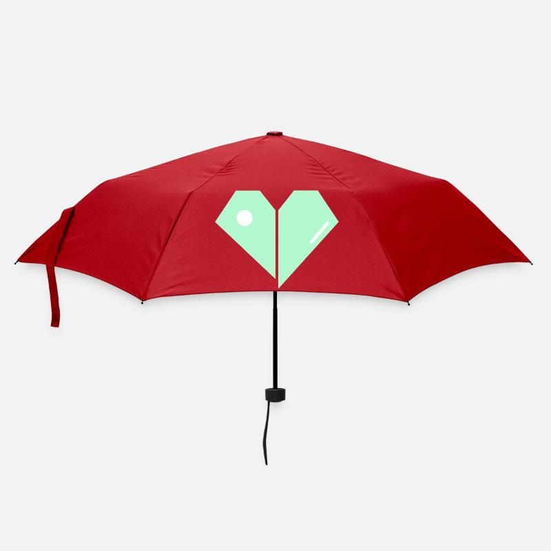 Mint Heart Split Minimalist - Umbrella (small) - red