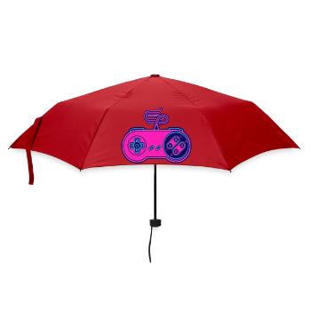 Retro-Pink-Neon-Controller - Regenschirm (klein) - Rot - Vorne