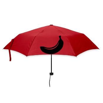 Banana Silhouette – Tropical Fruit Design - Umbrella (small) - red - Front