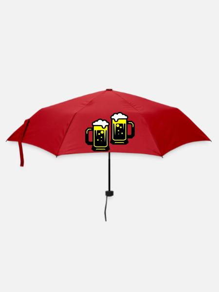 Bier Prost Symbol - Regenschirm (klein) - Rot