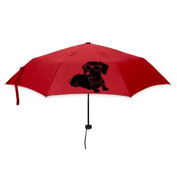 Dachshund Weiner Hunde-Lege-Sonnenbrille - Regenschirm (klein) - Rot - Vorne