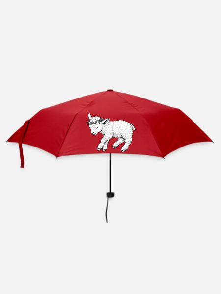 Gottes Lamm - ruhend - Regenschirm (klein) - Rot