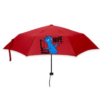 Katzen-Geek-Humor NEIN - Regenschirm (klein) - Rot - Vorne