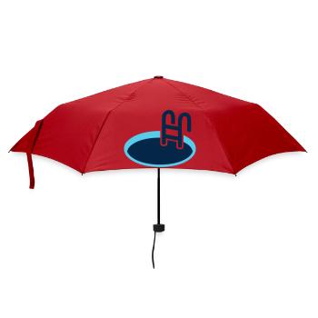 Eisbad Pool Schwimm Logo - Regenschirm (klein) - Rot - Vorne