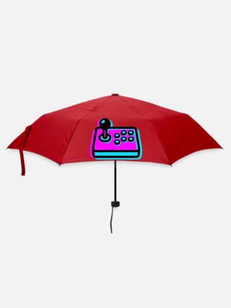 Pinker Arcade Stick Glitch Icon - Regenschirm (klein) - Rot