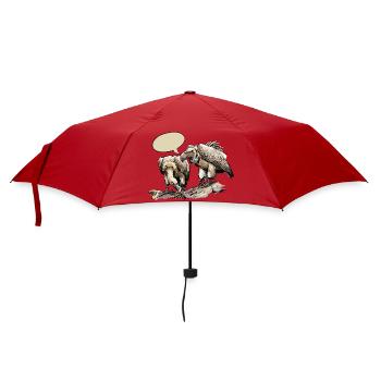 Zwei Geier auf Steinigem Grund - Regenschirm (klein) - Rot - Vorne