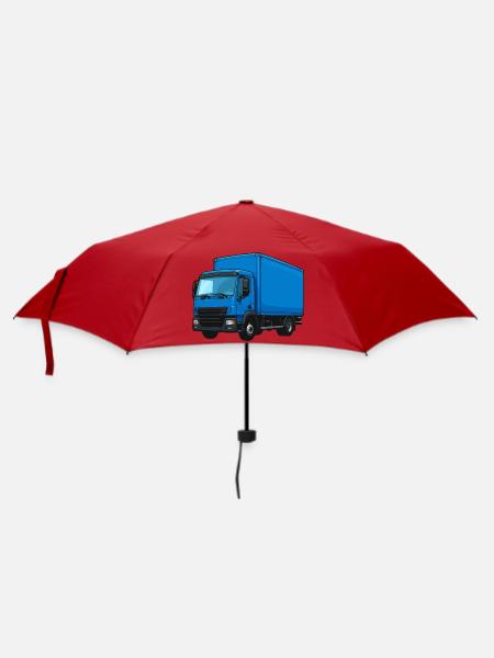 Blauer LKW Kraftvoller Transporter - Regenschirm (klein) - Rot