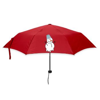 Melting Snowman Bucket Hat Funny Winter Art - Regenschirm (klein) - Rot - Vorne