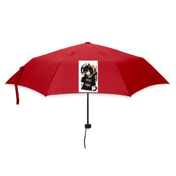 Neko Nachtkatze Shirt - Regenschirm (klein) - Rot - Vorne