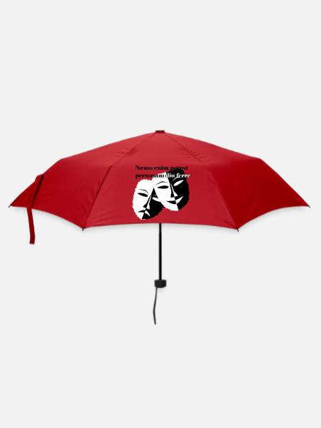 Latein Sprüche Masken Rom Geschenkidee witzig - Regenschirm (klein) - Rot