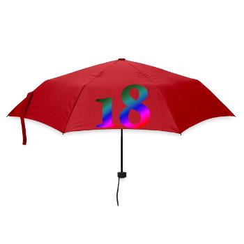 18, bunter farbverlauf, schenken - Regenschirm (klein) - Rot - Vorne