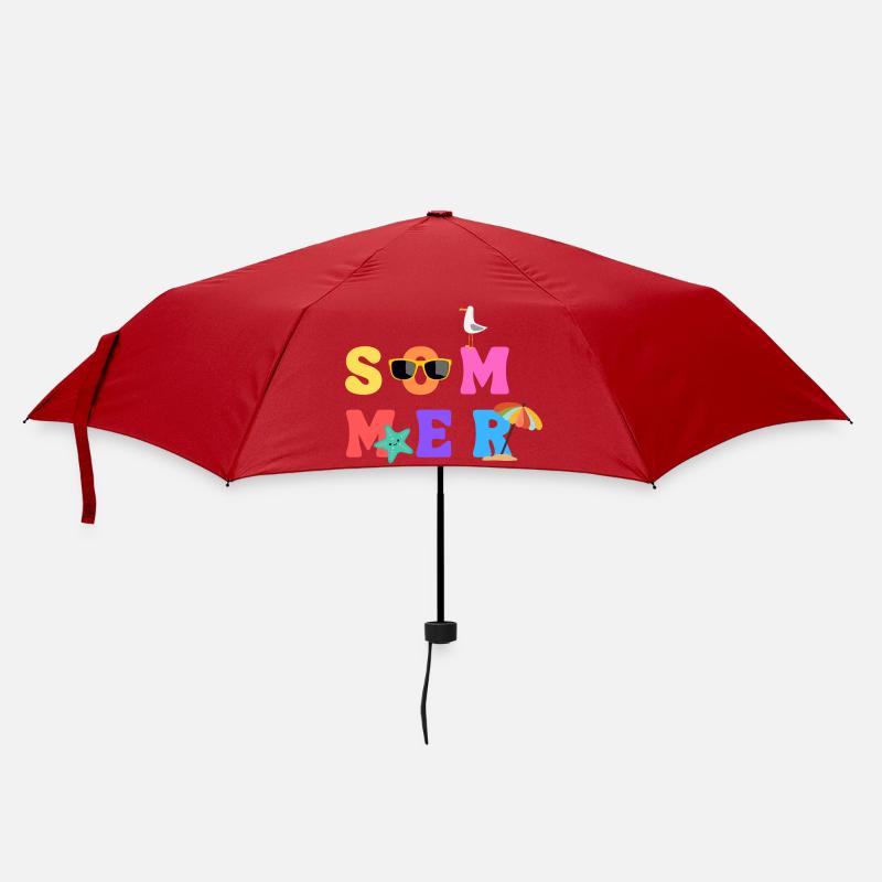 Sommer - Summer - Sommerliebe - Sonne - Sun - Umbrella (small) - red