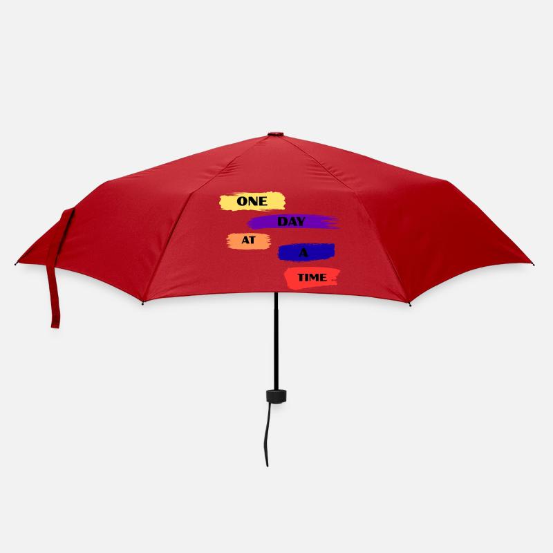 One Day At A Time Brush Quote - Umbrella (small) - red