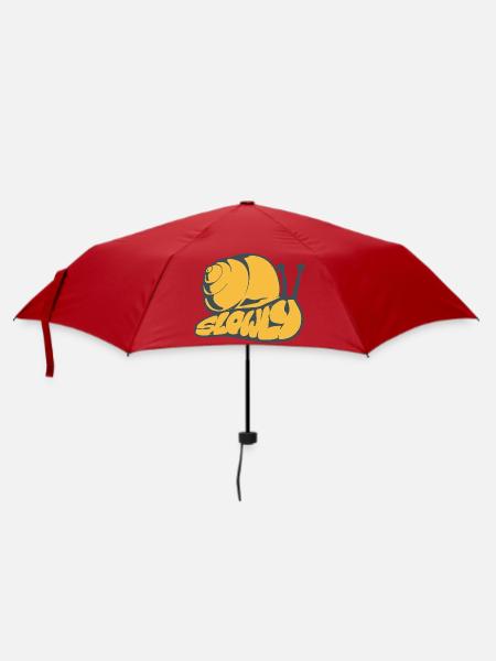 Langsam ein gezogenes Wort - Regenschirm (klein) - Rot