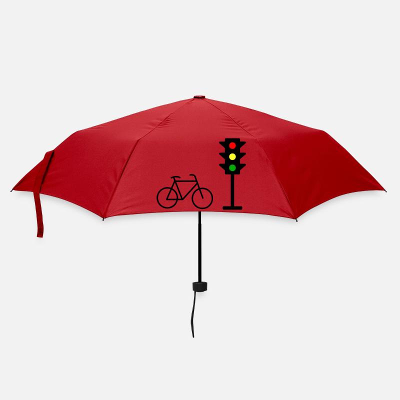 Traffic light print with bicycle - Umbrella (small) - red