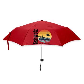 Wiener Abendsonnen-Skyline - Regenschirm (klein) - Rot - Vorne