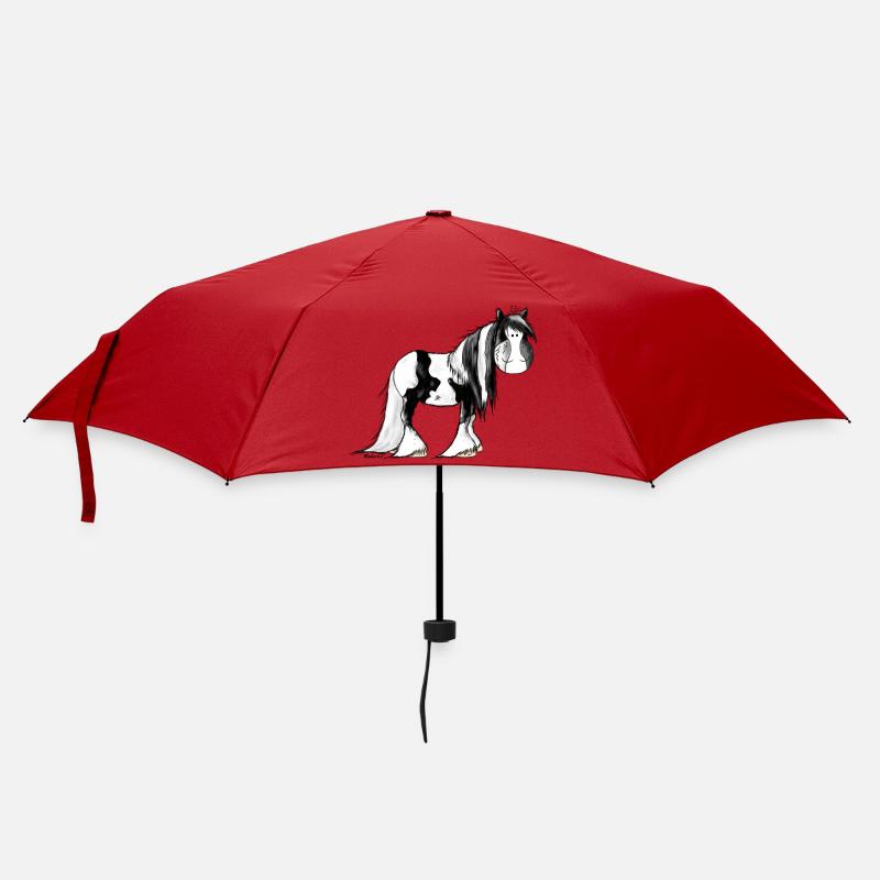 Irish Tinker Pferd - Pinto - Regenschirm (klein) - Rot