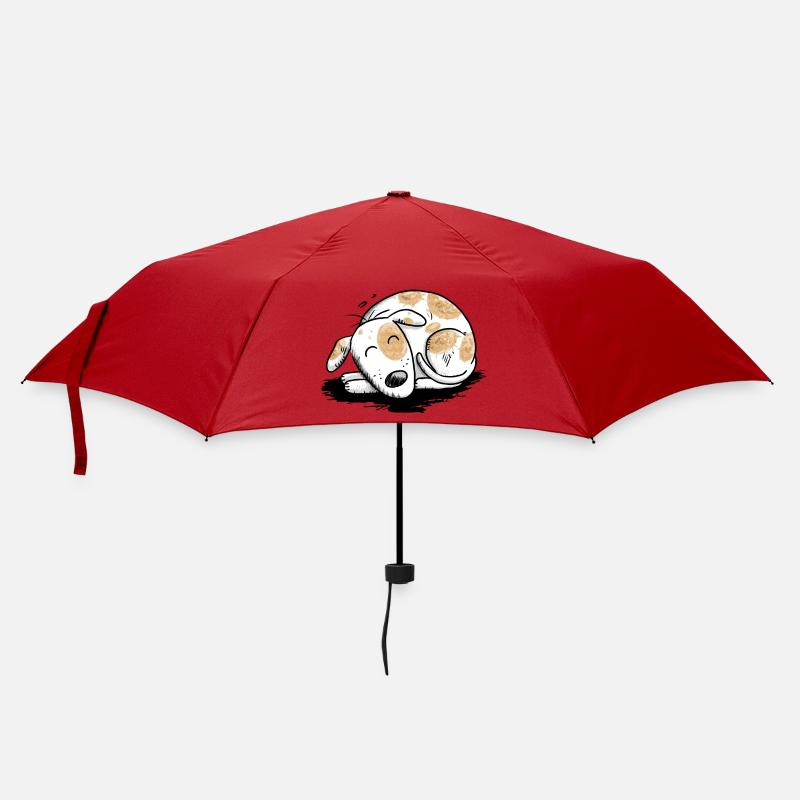 Drolliger Jack Russell Hund Comic - Regenschirm (klein) - Rot