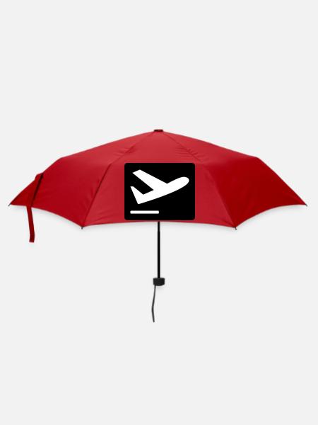Flugzeug beim Starten - Regenschirm (klein) - Rot
