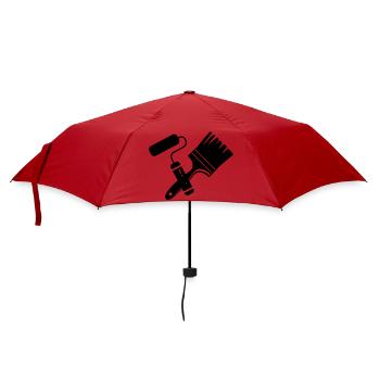 Tool Painter Walze und Pinsel Logo - Regenschirm (klein) - Rot - Vorne