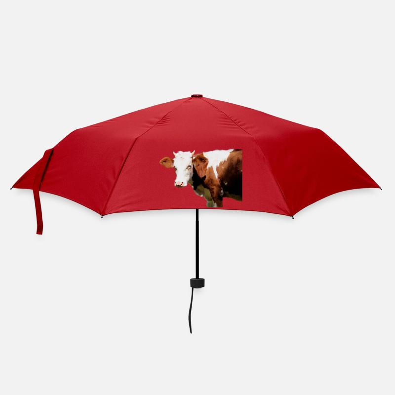 Kuh - Regenschirm (klein) - Rot