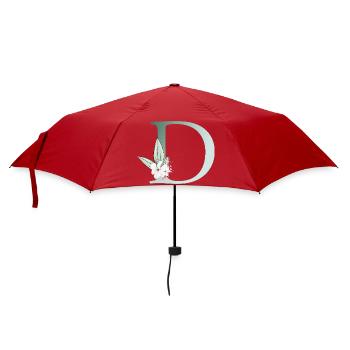 D Monogram, Floral, Personnalisable - Parapluie standard - rouge - Devant