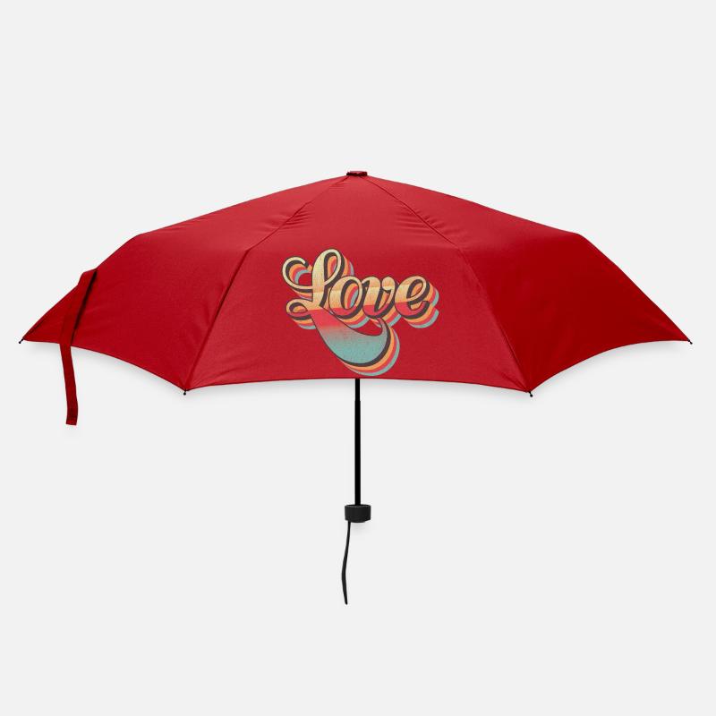 Retro Love Design - Umbrella (small) - red