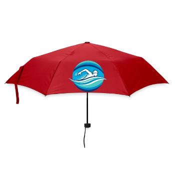 Crawl Swimmer Sport Swimming Motif – Wave Logo - Umbrella (small) - red - Front