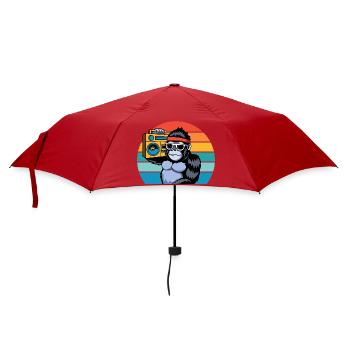 Retro Jungle Vibes for Music & Gorilla Fans - Umbrella (small) - red - Front