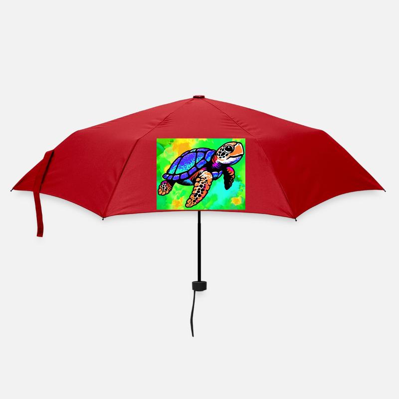 Schildkröte - Regenschirm (klein) - Rot