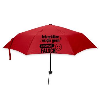  Ich Erkläre Es Dir Gern Nochmal Falsch Lustiger - Regenschirm (klein) - Rot - Vorne
