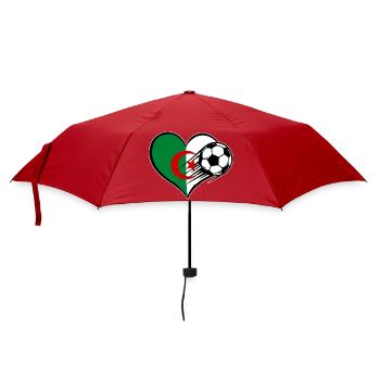 Algeria Flag Football with Heart - Umbrella (small) - red - Front