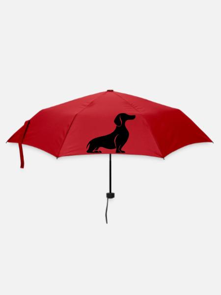 Dackel - Regenschirm (klein) - Rot