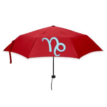 Capricorn Zodiac Sign Symbol Pastel Blue - Umbrella (small) - red - Front