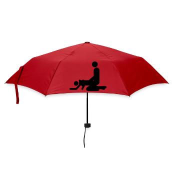 von hinten - Regenschirm (klein) - Rot - Vorne