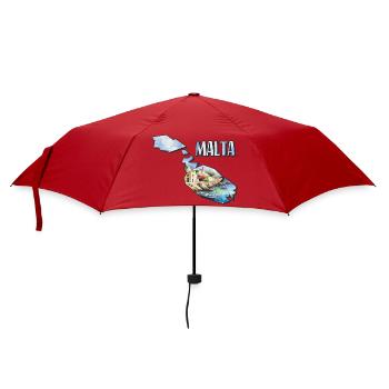 Aquarell Landkarte Malta - Regenschirm (klein) - Rot - Vorne