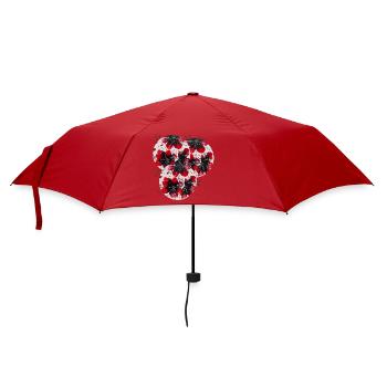 "Timeless elegance - hand-painted by Martina Eßer - Umbrella (small) - red - Front