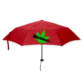 Grünes Blatt-Silhouette-Design - Regenschirm (klein) - Rot - Vorne